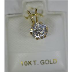 10K GOLD CUBIC ZIRCONIA PENDANT