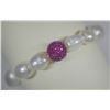 Image 1 : FRESHWATER PEARL & CUBIC CRYSTAL BRACELET