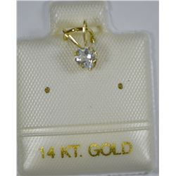 14K GOLD AQUAMARINE HEART-SHAPED PENDANT
