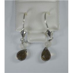 STERLING SILVER SMOKEY QUARTZ EARRINGS