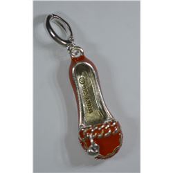 STERLING SILVER ENAMEL SHOE PENDANT