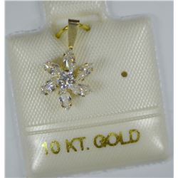 10K GOLD CUBIC ZIRCONIA PENDANT