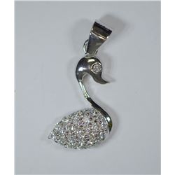 STERLING SILVER CUBIC ZIRCONIA SWAN PENDANT
