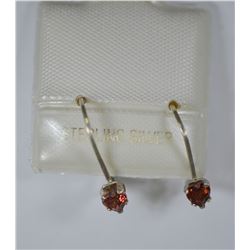 STERLING SILVER GARNET EARRINGS
