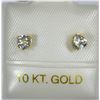 Image 1 : 10K GOLD AQUAMARINE HEART-SHAPED EARRINGS