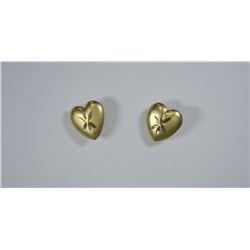 14K GOLD HEART-SHAPED EARRINGS