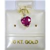 Image 1 : 10K GOLD RUBY (1.15CT) & AQUAMARINE HEART-SHAPED