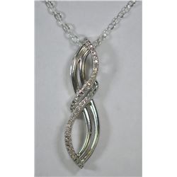 STERLING SILVER DIAMOND (0.08CT) PENDANT NECKLACE
