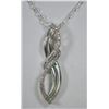 Image 1 : STERLING SILVER DIAMOND (0.08CT) PENDANT NECKLACE