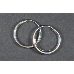 14K WHITE GOLD X-SMALL HOOP EARRINGS
