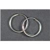 Image 1 : 14K WHITE GOLD X-SMALL HOOP EARRINGS