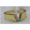 Image 1 : 10K GOLD DIAMOND "V" MEN'S RING