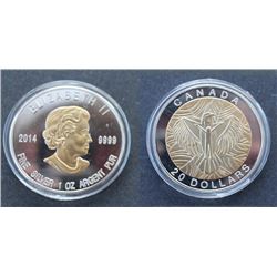 2014 .9999 FINE SILVER 1OZ CANADIAN TWENTY DOLLAR COIN