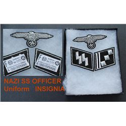 GERMAN SS OFFICER UNIFORM COLLAR BADGES