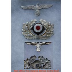 GERMAN NAZI OFFICER HAT INSIGNIA MARK "A" & RZM