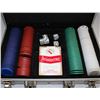 Image 1 : SMALL POKER CHIP SET W/ CARDS IN METAL CASE