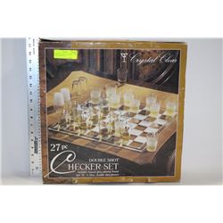 CRYSTAL CLEAR 27 PC DOUBLE SHOT CHECKER SET