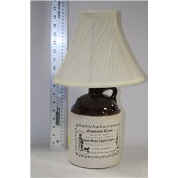 VINATAGE HANDLED PORCELAIN CROCK LAMP