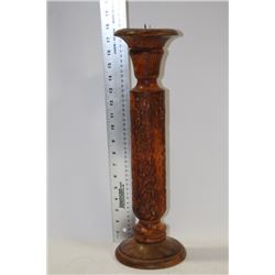 NEW WOOD CARVED CANDLE HOLDER
