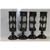Image 1 : BOX OF 4 SHOWHOME METAL AND GLASS CANDLE HOLDERS