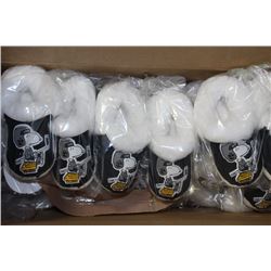 BOX OF 12 PAIRS OF SNOOPY SLIPPERS