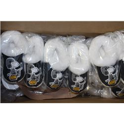 BOX OF 12 PAIRS OF SNOOPY SLIPPERS