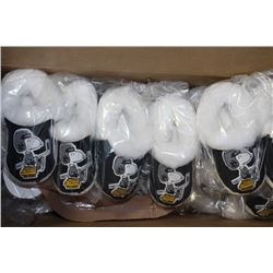 BOX OF 12 PAIRS OF SNOOPY SLIPPERS