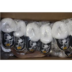 BOX OF 12 PAIRS OF SNOOPY SLIPPERS