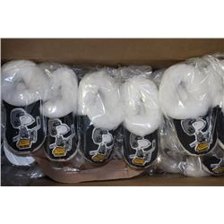 BOX OF 12 PAIRS OF SNOOPY SLIPPERS