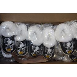 BOX OF 12 PAIRS OF SNOOPY SLIPPERS