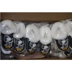 BOX OF 12 PAIRS OF SNOOPY SLIPPERS
