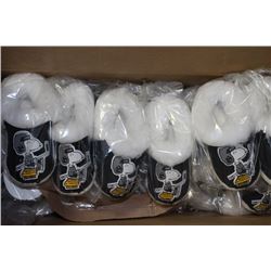 BOX OF 12 PAIRS OF SNOOPY SLIPPERS