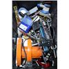 Image 1 : TOTE WITH LARGE ASSORTMENT OF WRENCHES AND TOOLS