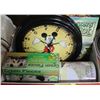 Image 1 : BOX WITH MICKEY MOUSE CLOCK, PUZZLES & PENNY BANK