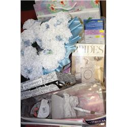 TRAY OF ASSORTED WEDDING SUPPLIES
