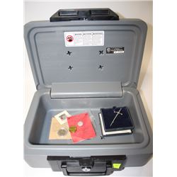 SENTRY SAFE (NO KEY) WITH ESTATE COINS
