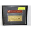 Image 1 : FRAMED 24KT GOLD FOIL $500 BANKNOTE