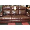 Image 1 : BROWN LEATHERETTE POWER RECLINING SOFA