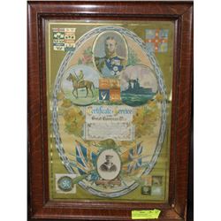 ANTIQUE CERTIFICATE OF SERVICE-GREAT EUROPEAN WAR