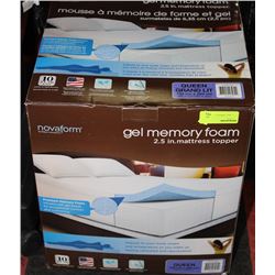 2.5" QUEEN SIZE GEL MEMORY FOAM MATTRESS TOPPER