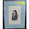 Image 1 : SIGNED & FRAMED NORVAL MORRISSEAU 'BIRD FAMILY'