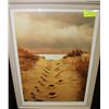 Image 1 : "FOOTPRINTS IN THE SAND" WOOD FRAMED