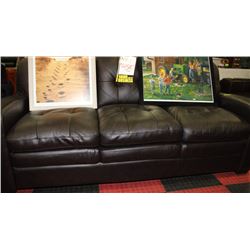CHOCOLATE BROWN LEATHERETTE SOFA