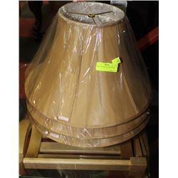 THREE GOLD TONE LAMP SHADES