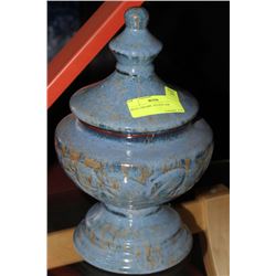 BLUE CERAMIC ACCENT JAR