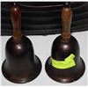 Image 1 : PAIR OF WOOD HANDLED BELLS