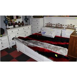7 PIECE WHITE KING SIZE BEDROOM SUITE INCLUDES