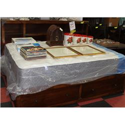 SIDEWAYS DOUBLE SIZE SOLID WOOD STORAGE BED FRAME