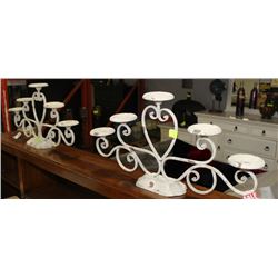 PAIR OF STONE LOOK 5 CANDLE CANDLE HOLDERS