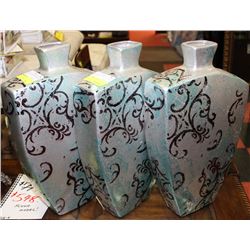 BLACK & SILVER TONE PATTERNED VASE